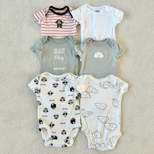 Carter’s short-sleeve onesies/bodysuit, size 3 months